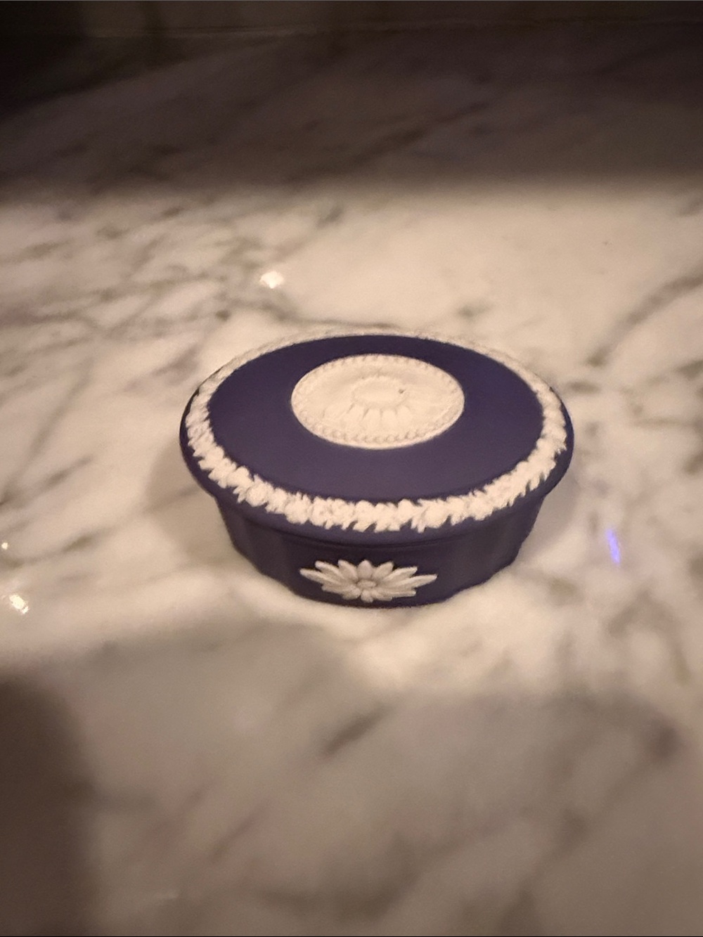 Wedgwood Blue and White Jasperware Trinket Box